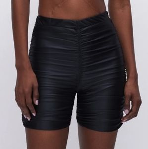 GOOD AMERICAN | Ruched bike short swim bathing suit bottoms